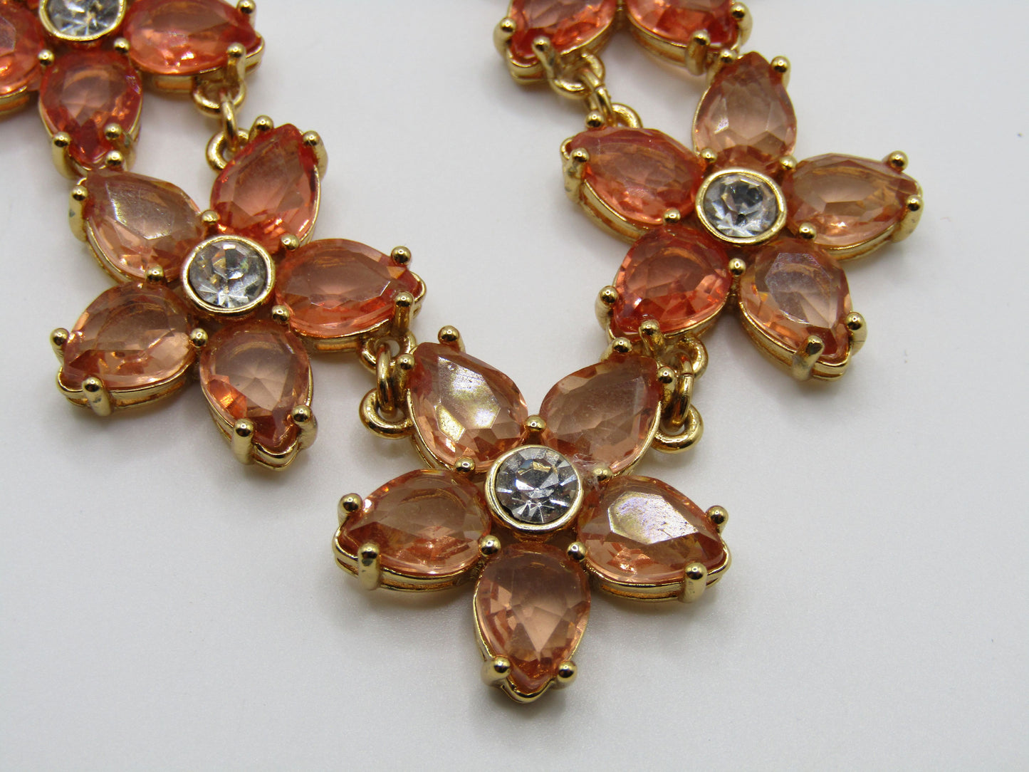 Kate Spade Bed of Roses Gold Plated Ombre Crystal Floral Necklace