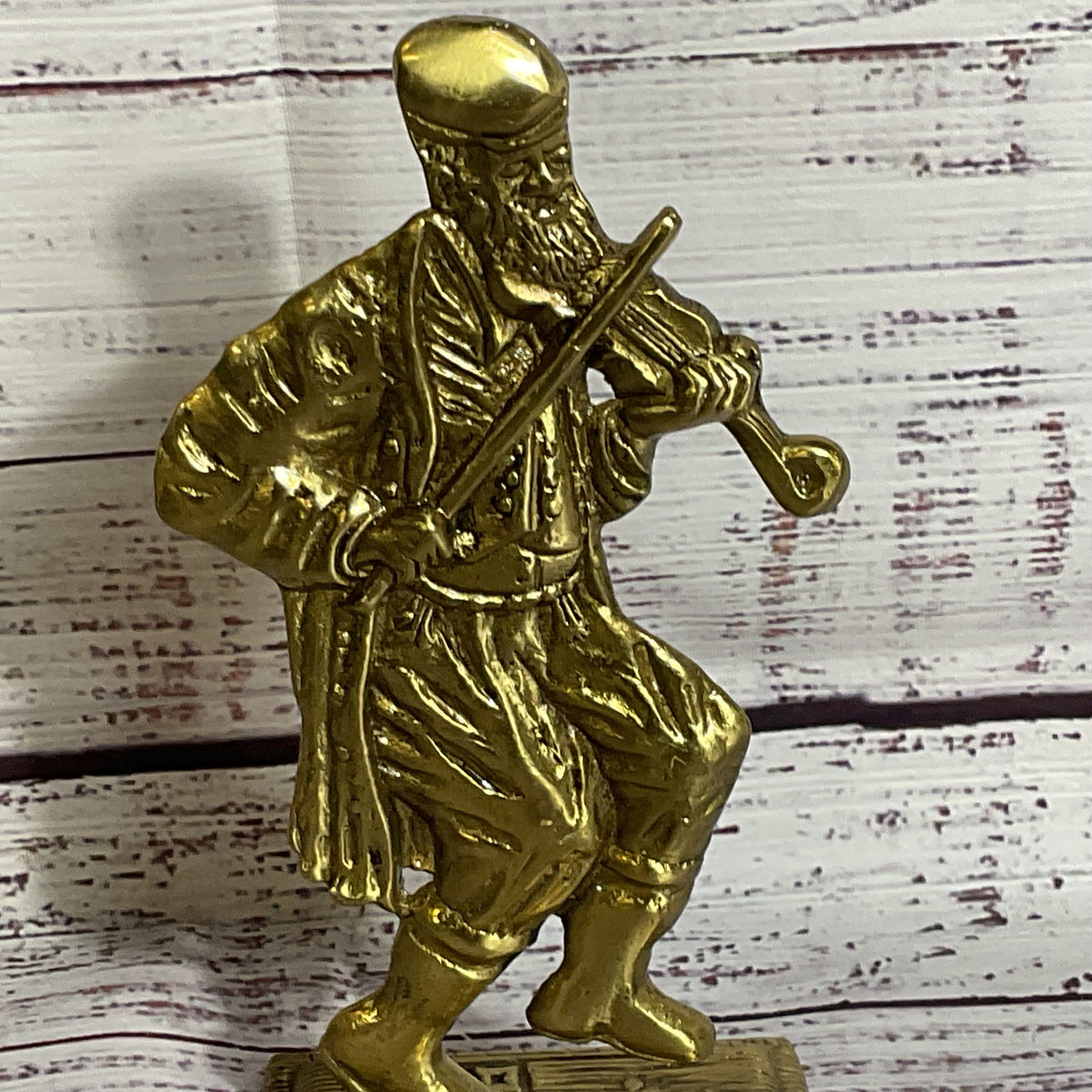 VTG. Tamar Israel Fiddler On The Roof Brass Sculpture- 6.25"