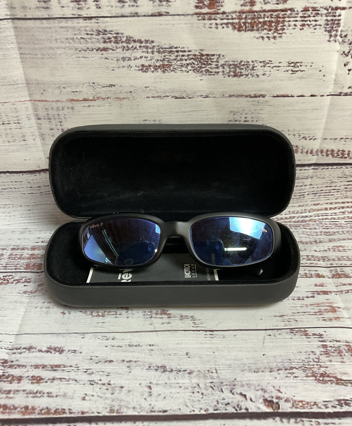 Revo Men's Black Polarized LMB Sunglasses and Protective Hard Case