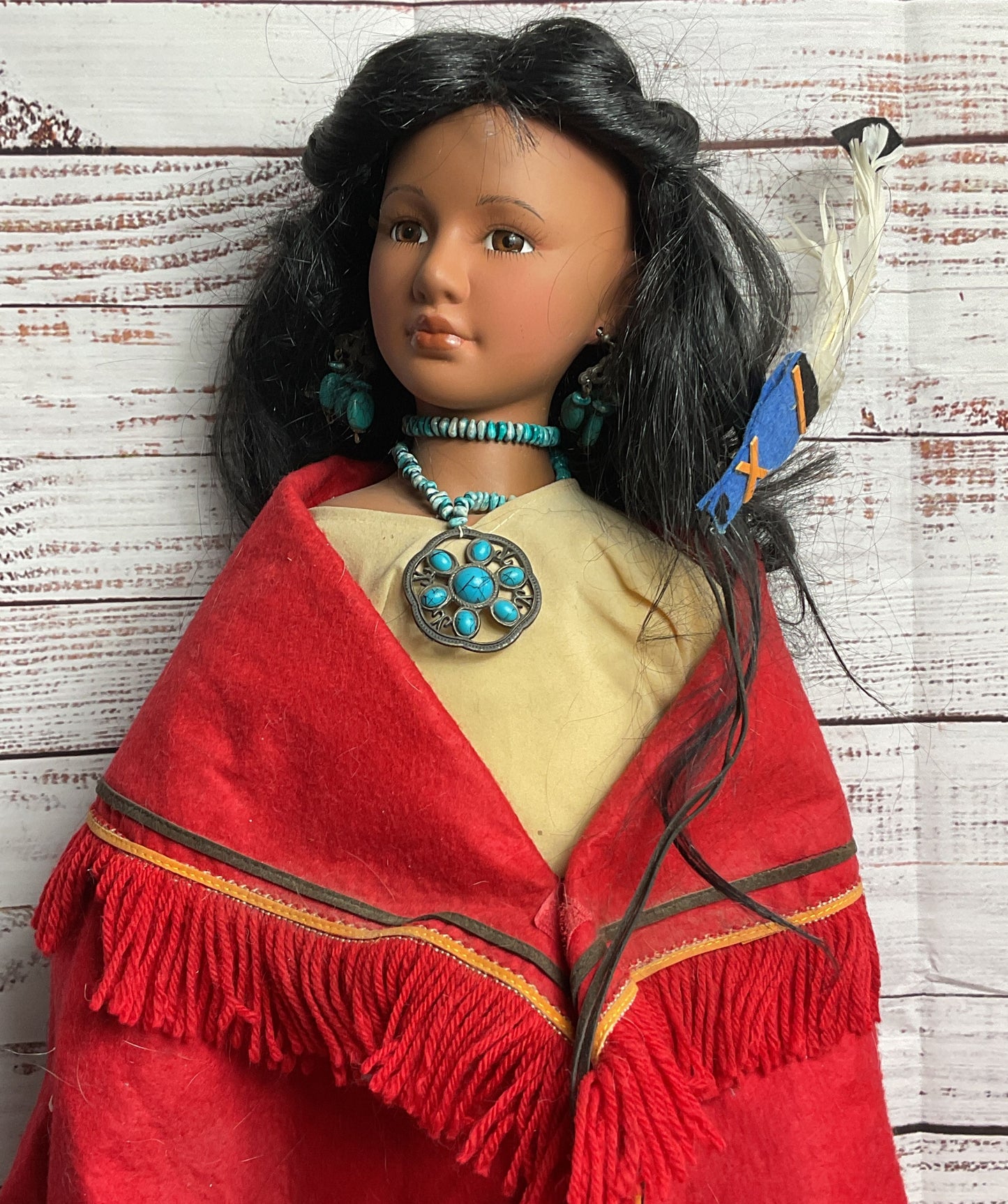 Traditions Vintage Porcelain Native American Morning Jasmine 26 Inch Doll