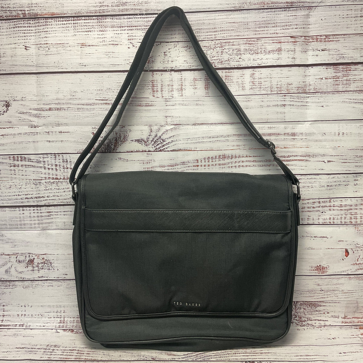 Ted Baker Black Laptop Crossbody Briefcase Satchel Bag - Size 15"x12"x3.5"