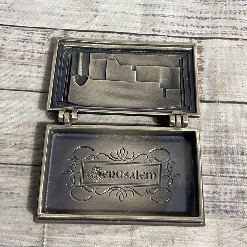 Danon Israel Jerusalem Relief Silver Plated 4" Business Card Case