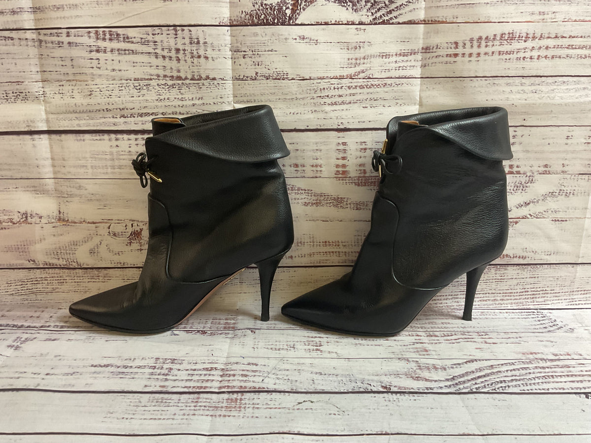 Aquazzura Black Pointed Toe Heel Boots Women 37