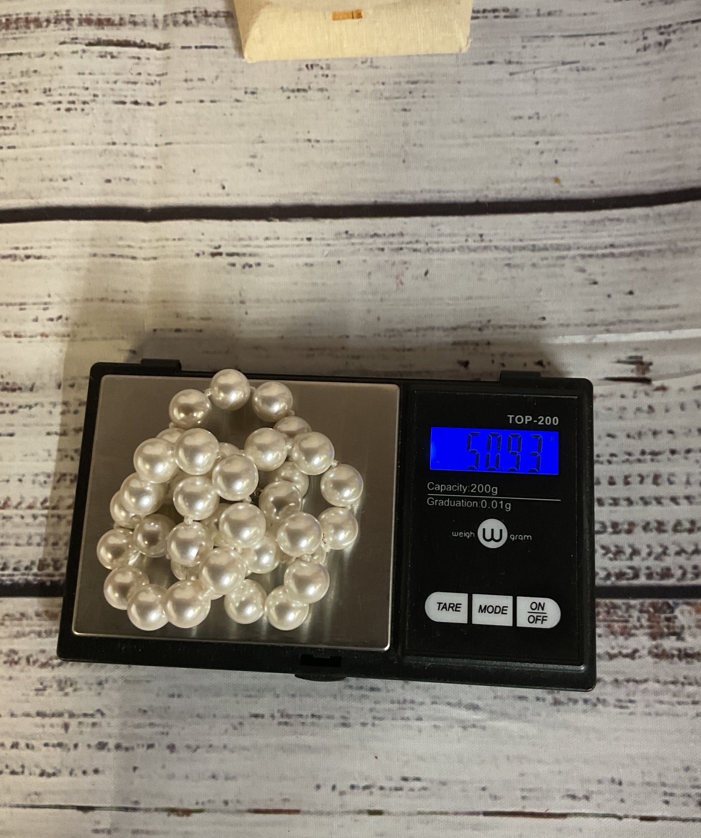 Faux Pearl Silver Clasp Vintage Necklace 17"