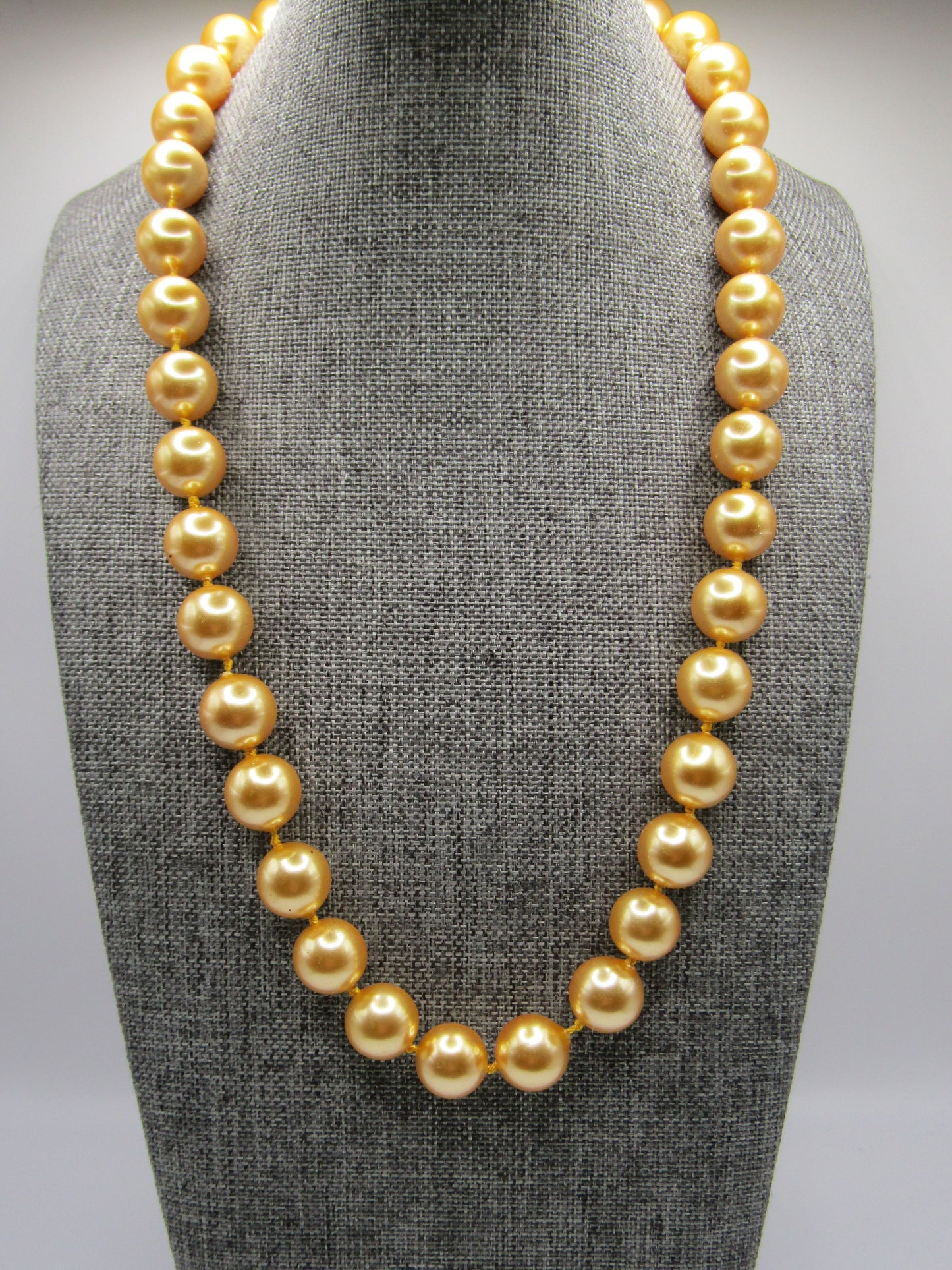 Stauer Faux Champagne Pearl Necklace With Sterling Silver Clasp