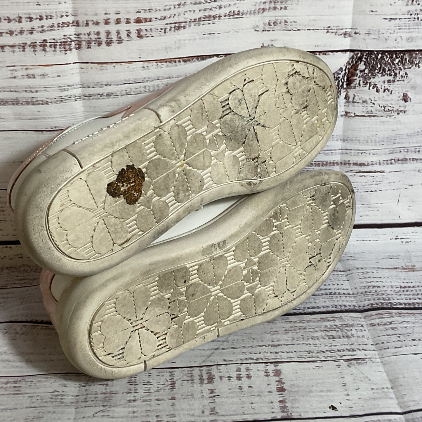 KATE SPADE Women's White & Pink Leather Sneakers- SZ 7B