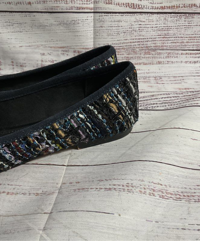 Kurt Geiger London Eagle Tweed Ballet Flats Shoes Multicolor 38.5 EU 8.5 US