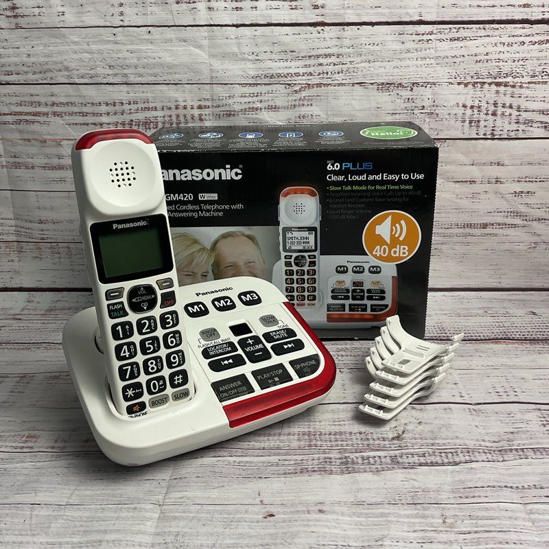 Panasonic KX-TGM420 White Amplified Cordless Telephone *NO CORDS*