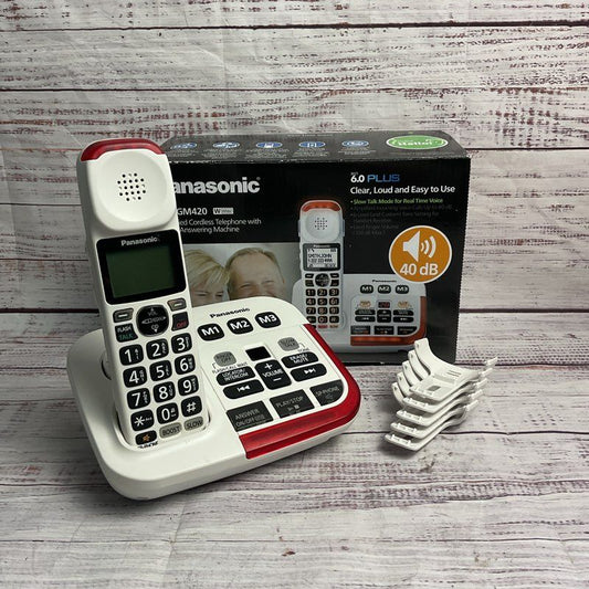 Panasonic KX-TGM420 White Amplified Cordless Telephone *NO CORDS*