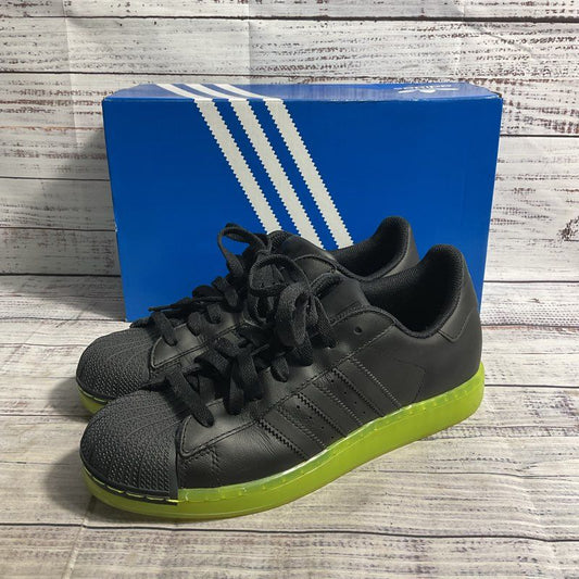 Adidas Superstar CLR Black/Electric Green Leather Sneaker Men's 7.5 w/ OG Box