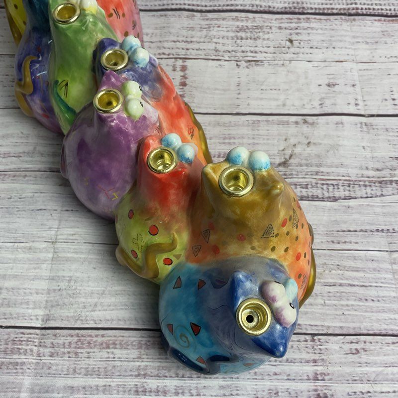 Joy Cats Multicolor Ceramic Kitten Family Menorah 12" Ceramic Judaica
