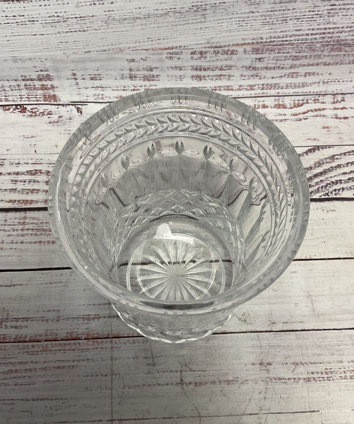 Bombay Clear Glass Cut Crystal Style 5"x5"x5.5" Vase