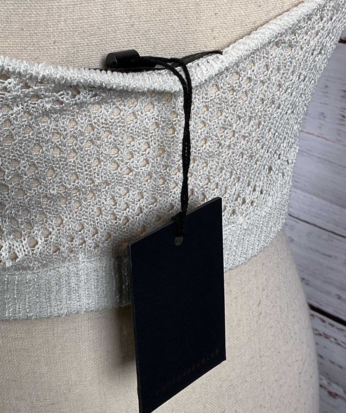 Michael Costello x REVOLVE Vera Cropped Knit Top White M