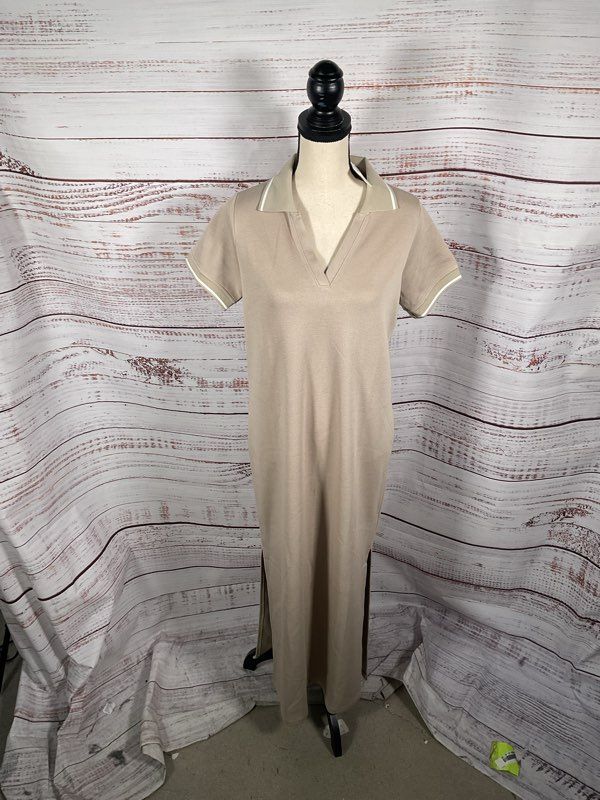 NEW SPANX AirEssentials Pique Polo Sleeveless Tank Midi Dress Ashwood Size M #2