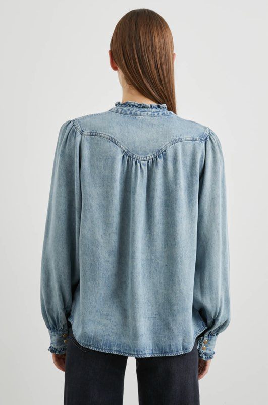 NWT RAILS Alanna Denim Blouse Antique Indigo Women's Size XS