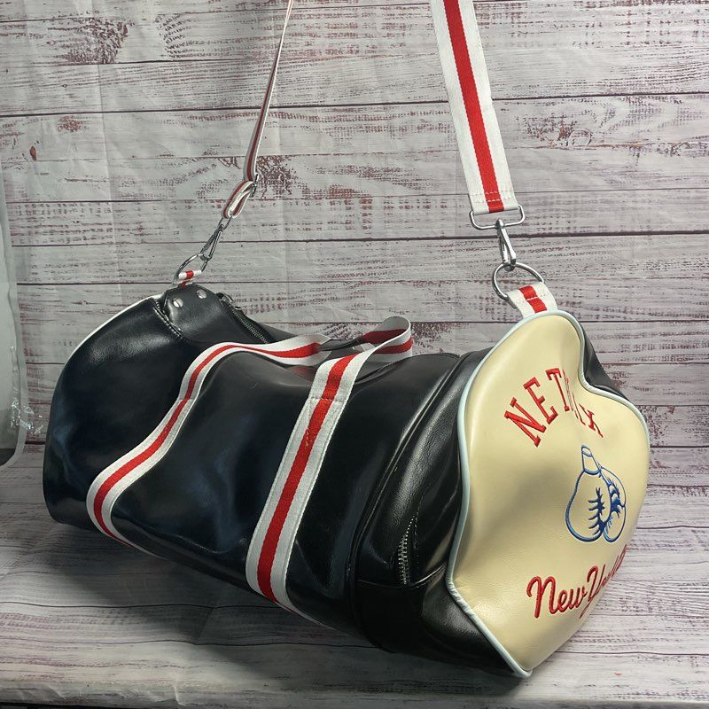 Netflix MVP New York City Black Leather Gym Duffel Bag Rare Employee Exclusive