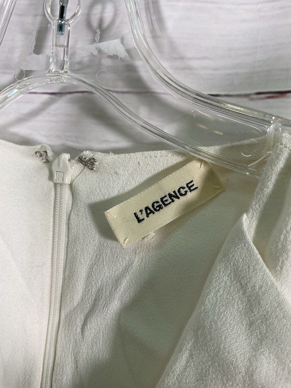 L'AGENCE Women's Sleeveless White Center Wrap Pocket Short Dress Size 2