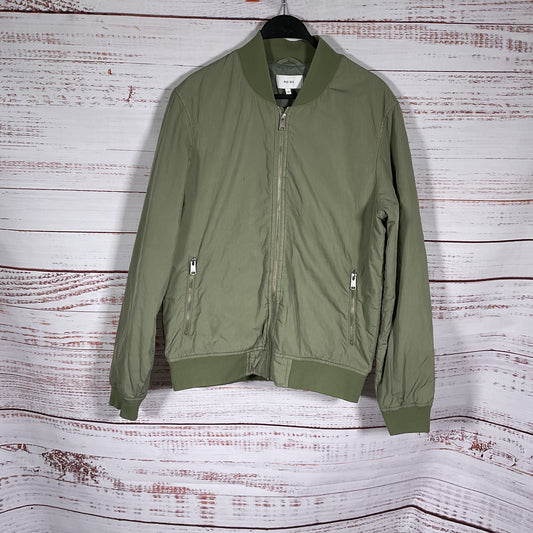 Reiss Light Green Lightweight Bomber Jacket - Size M As-Is
