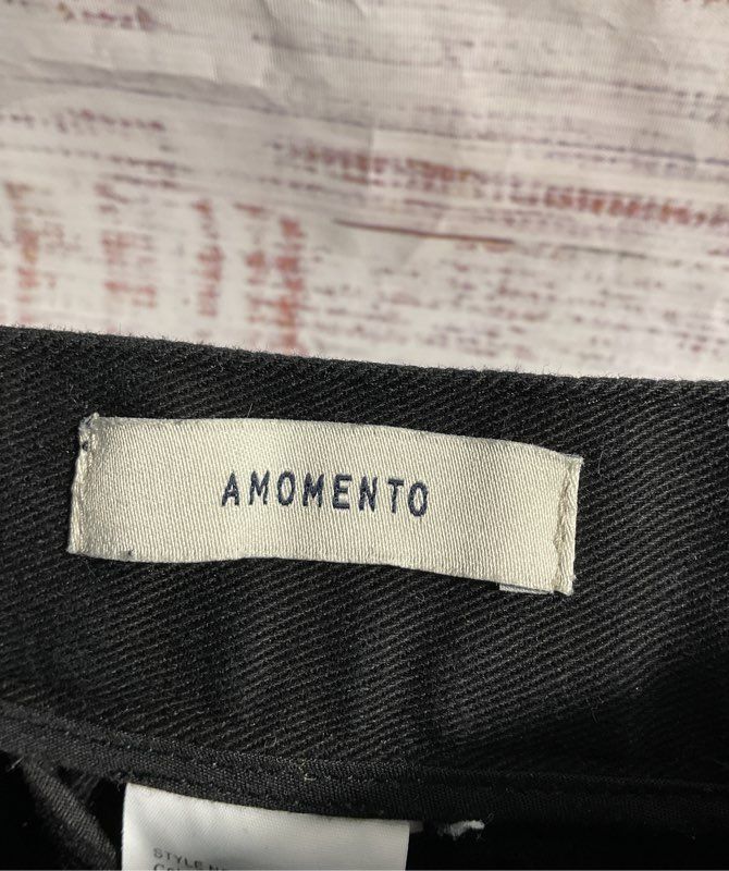 Amomento Women's Black Wide Tapered Leg Black Pants Women’s Size Small