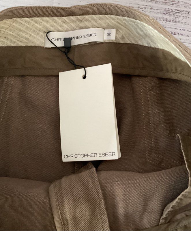 NWT Women's Christopher Esber Brown Pants Size 14