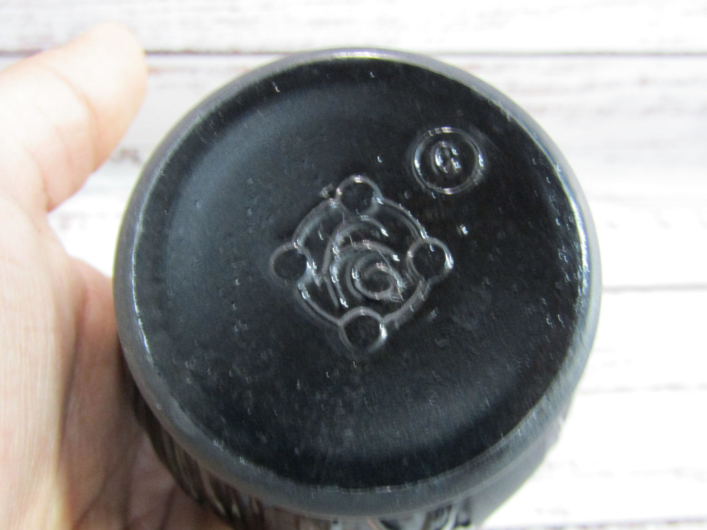 Floral Embossed Black Glass Perfume Atomizer