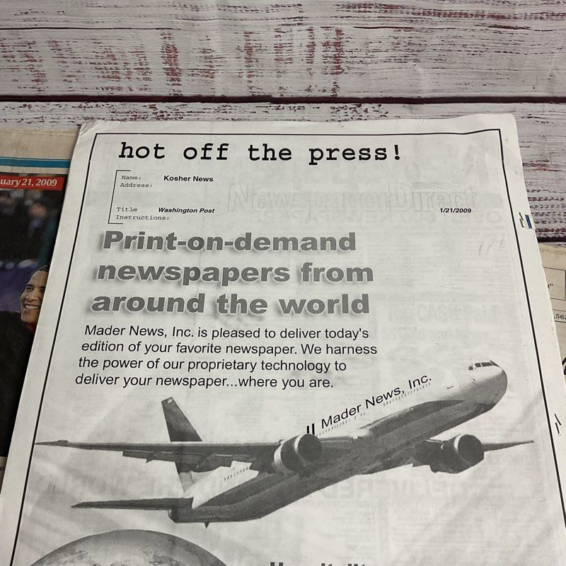 Barack Obama Presidential Inauguration 3 Pc. Newspaper Bundle Jan. 21 2009