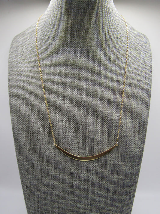 Azaggi Vermeil Sterling Silver Rolo Chain Crest Bar Pendant Necklace