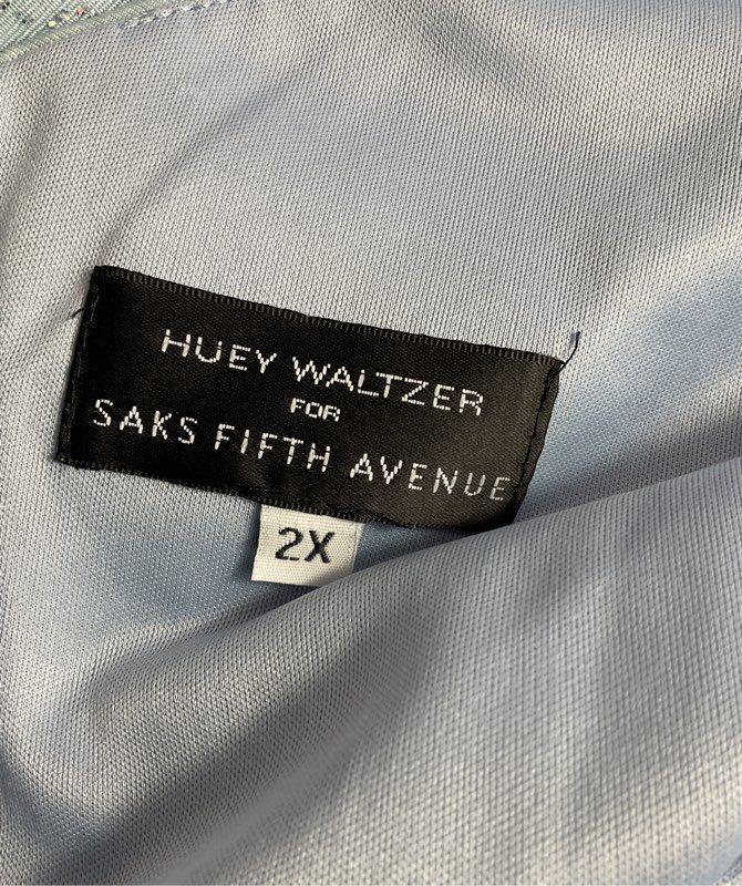 Huey Waltzer for Saks Fifth Avenue Vintage Sleeveless Dress Blue 2X