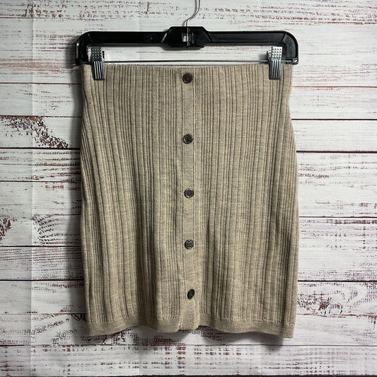 ATM Anthony Thomas Melillo Taupe Merino Wool Faux Button Mini Skirt - Size S