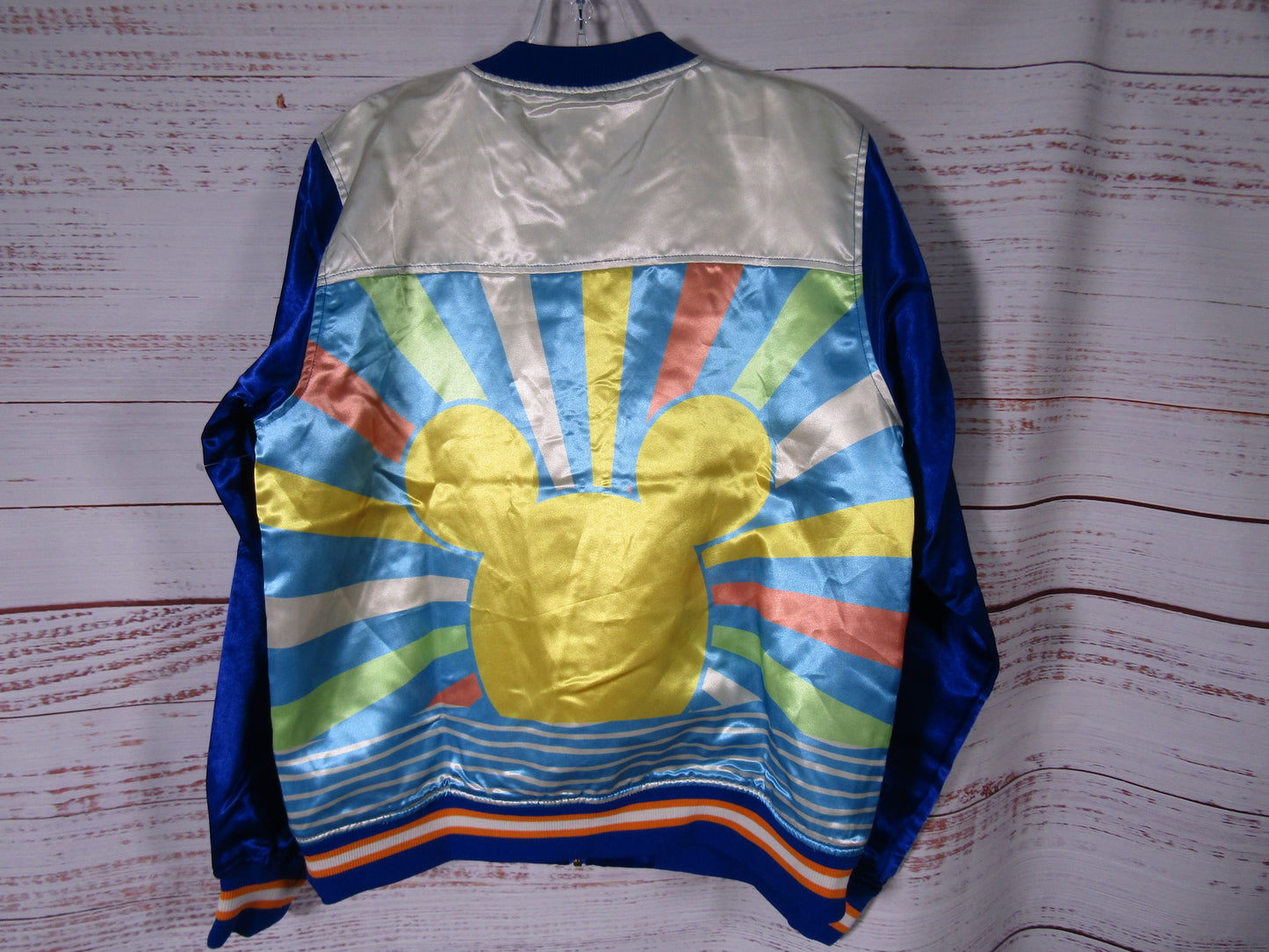 Disney Sunset Multi-Color Satin Bomber Jacket Size M
