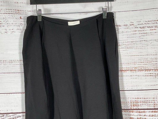 CARESTE Women's Black Silk Pleated Wide Leg Pants- SZ 7