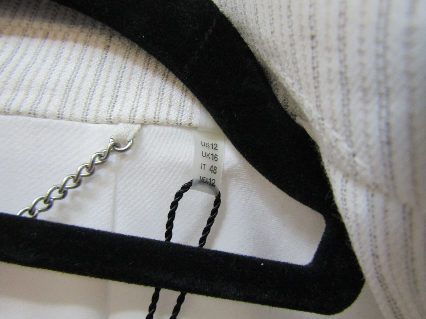 Elie Tahari Ivy Women's White Striped Linen Blend Blazer Jacket Size 12