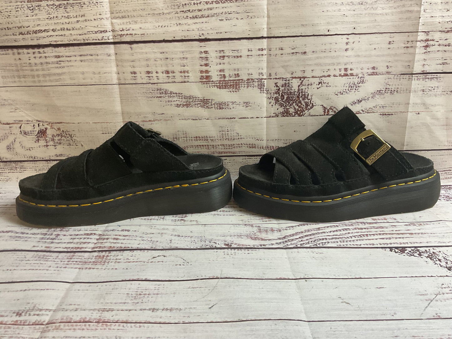 Doc Martens Maxxy Slides Black Platform Sandal Men's 5, Women's 6