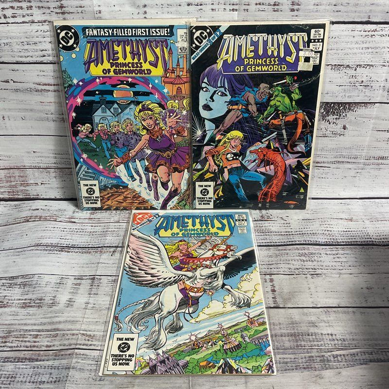 Lot Of 3 Vtg. Amethyst Princess Of Gemworld #1 3 6 Ungraded DC Comics