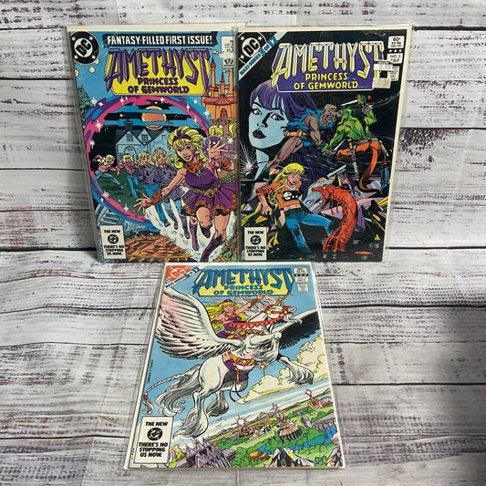 Lot Of 3 Vtg. Amethyst Princess Of Gemworld #1 3 6 Ungraded DC Comics