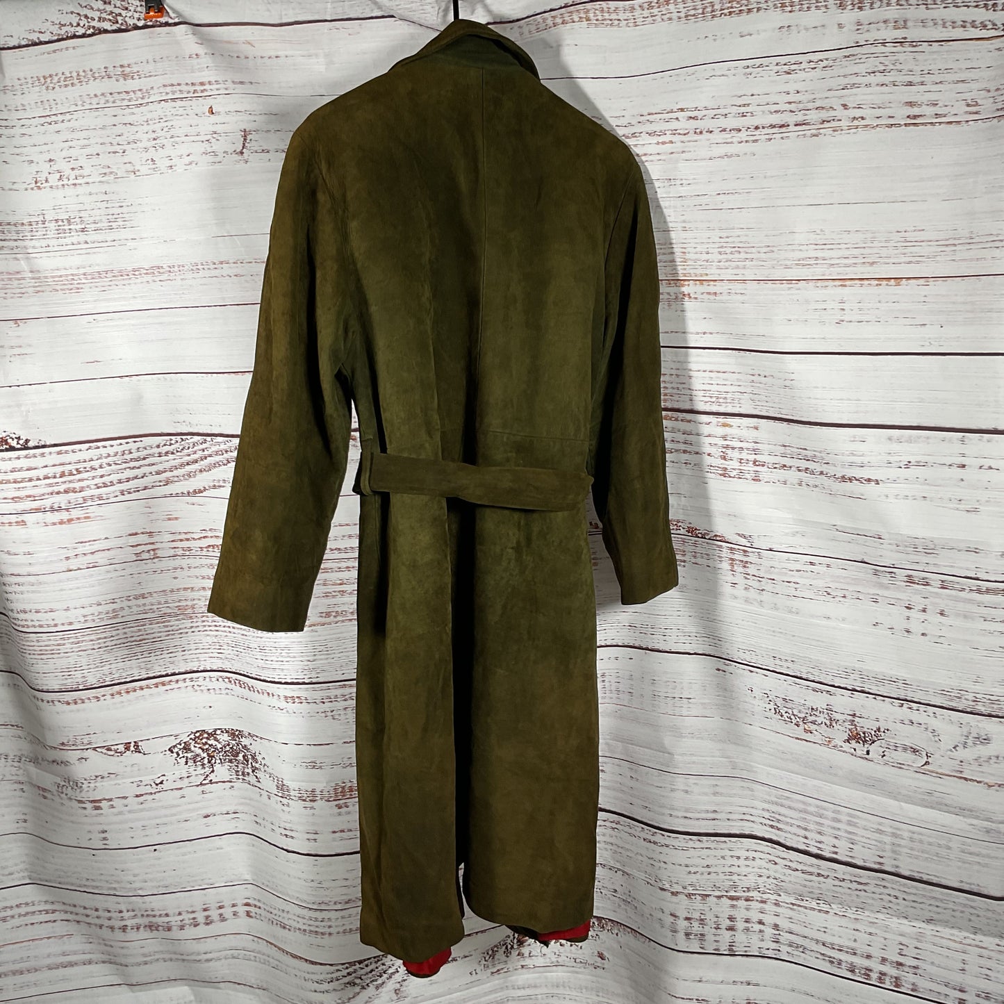 VTG. BONWIT TELLER Men's Brown/Green Suede Trench Coat- SEE MEASUREMENTS