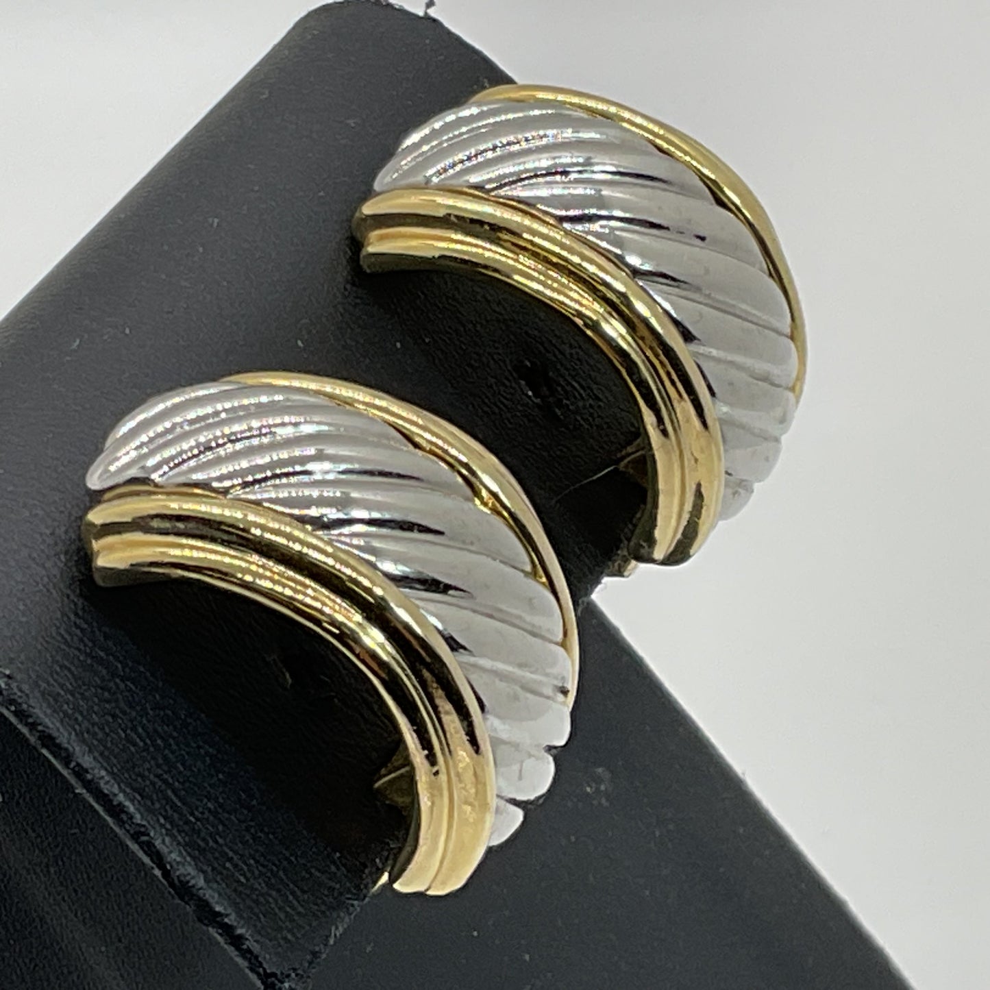 CARUCCI Two Tone Clip On Earrings