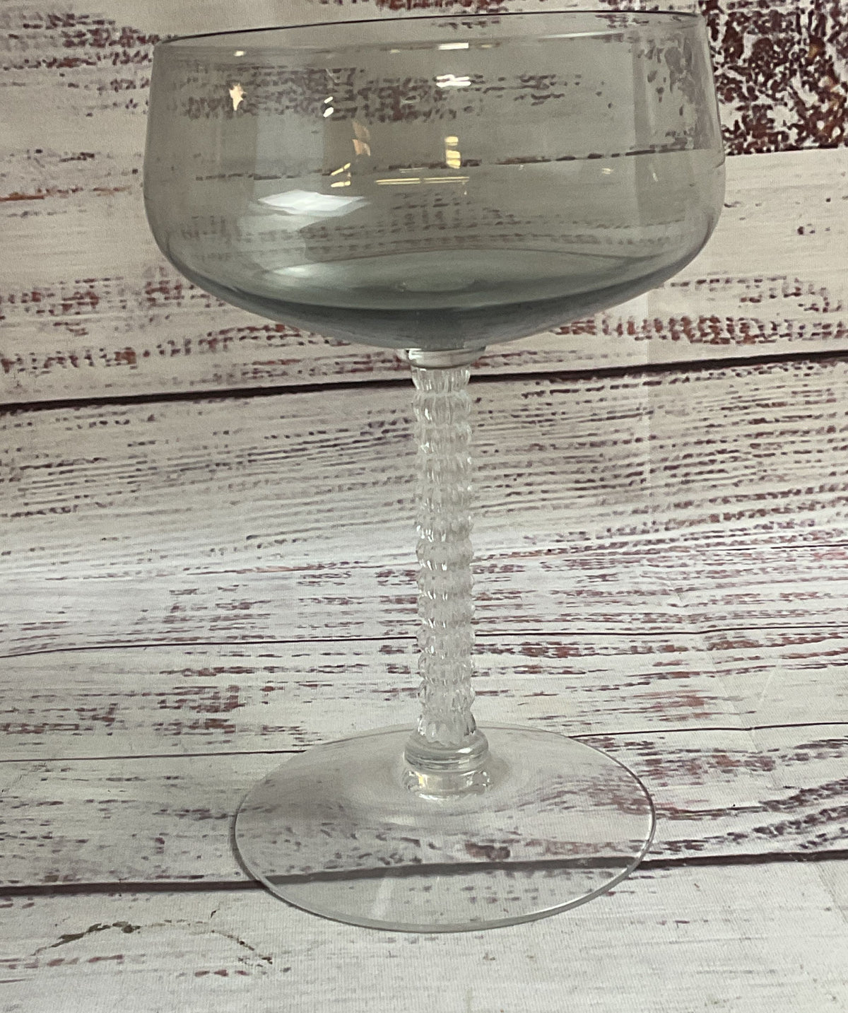 Fostoria Pair Of Champagne Coupes Gray Glass