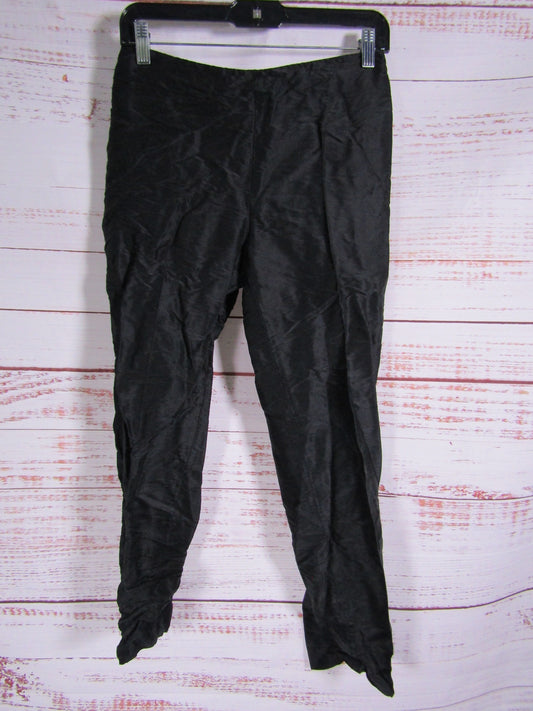 Vintage Ralph Lauren Black Label Women's Black Silk Capri Pants Size 6