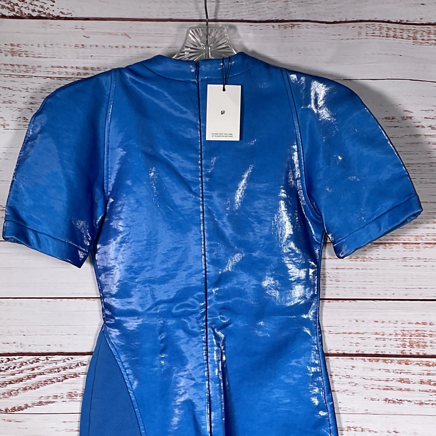 ZILVER Designs Pedro Lourenço Women's Blue Shimmery Short Dress- SZ S