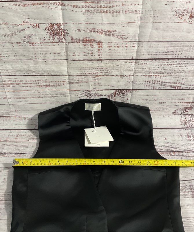 NWT The Row Women's Black Lafran Short Button Vest Dress Size 10