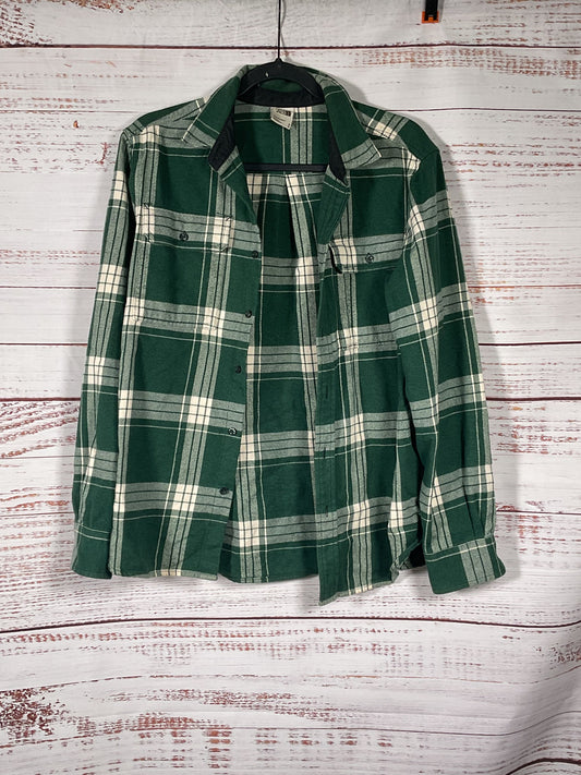 North Face Green Plaid Flannel Longsleeve - Size M