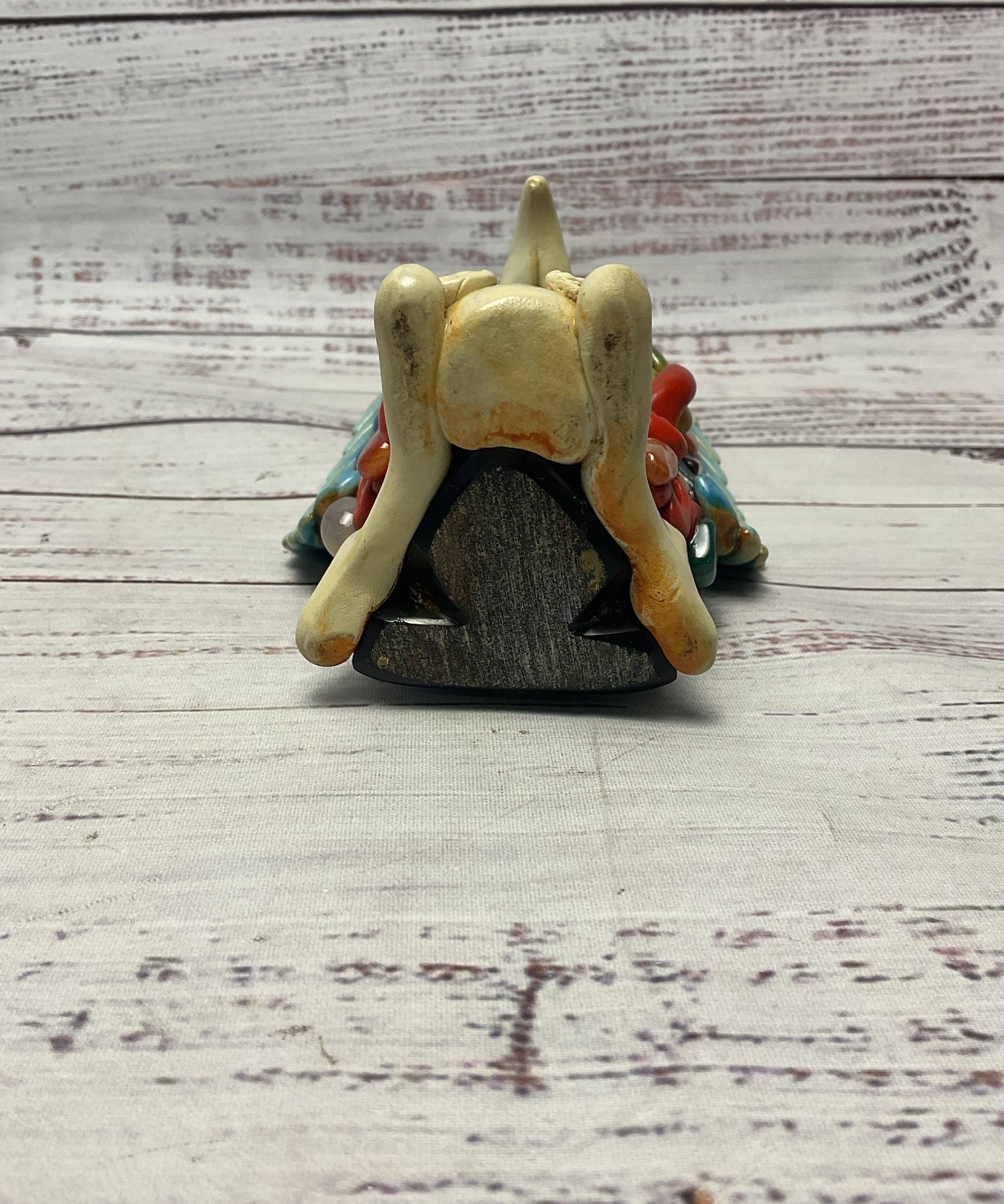 Aztec Mayan Onyx Carved Stone Clay Gem Sculpture Sculpture 6.5"