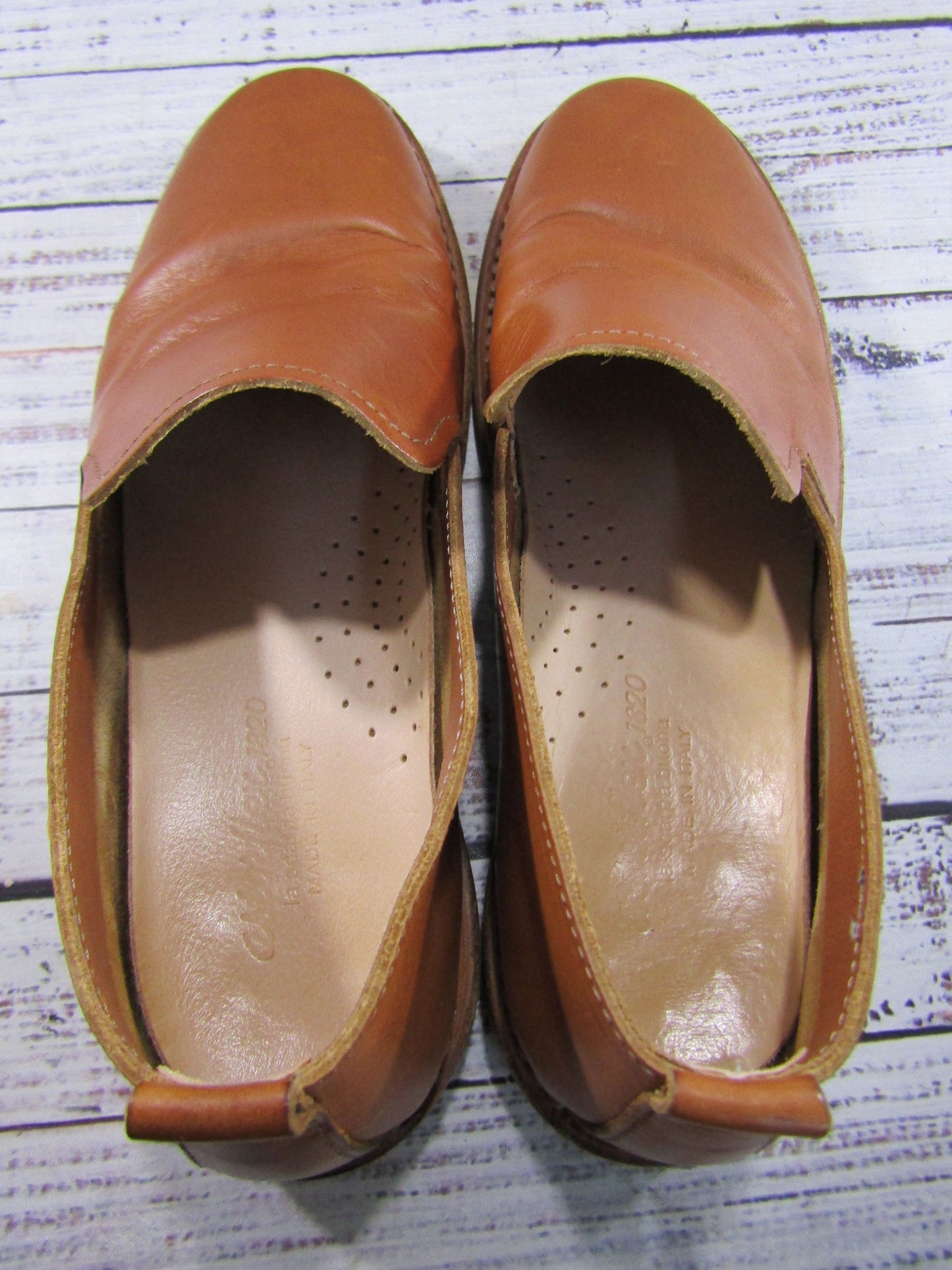 Astroflex Patnoflex Men's Tan Leather Loafers Size 8 H Made in Italy