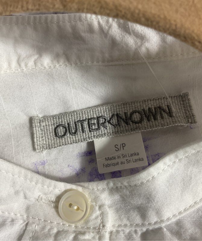 NEW Outerknown Women's White Button Up Blouse Size S Sample