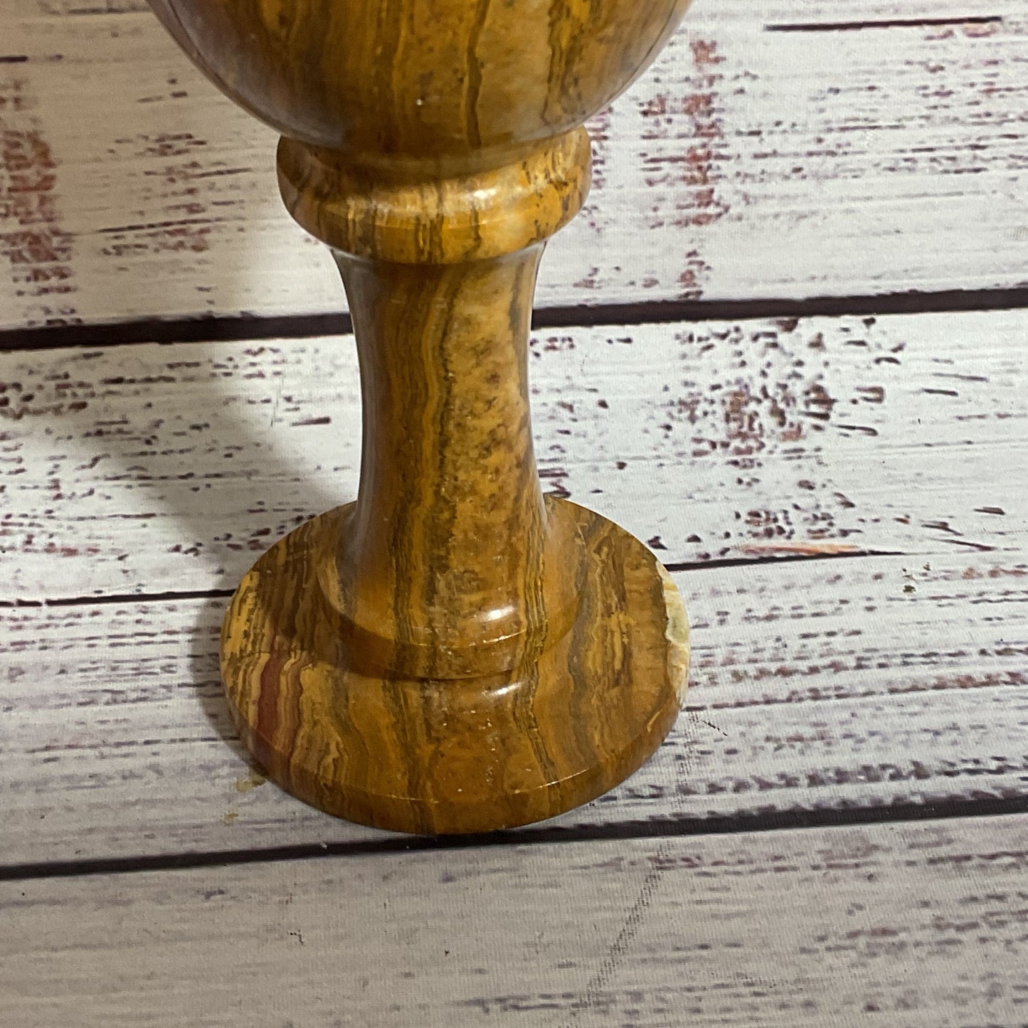 VTG. Marble Onyx 7.75" Stone Goblet