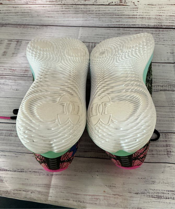 Women's Under Armour Flow Velociti Wind 2 Pink And Green Sneakers Size 10