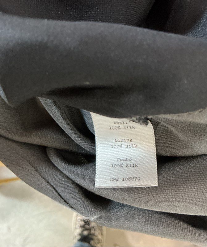 Women's Rag & Bone Gray Silk Drapey Dress with black straps Size 0