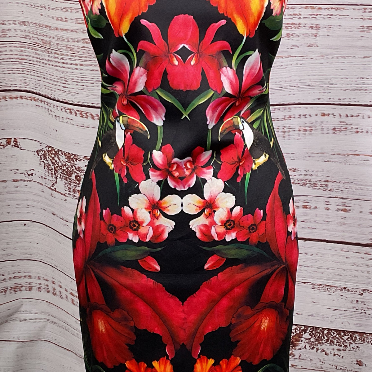 TED BAKER Women's Bismii Toucan Sheath Midi Dress- SZ 2