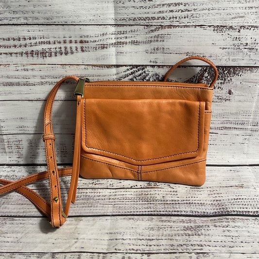 VTG. Hobo Amble Orange Leather Crossbody Shoulder Bag Purse